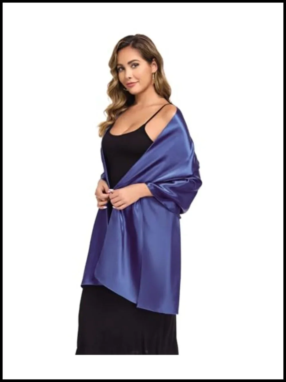 Silky Satin Shawl Wrap for Women Wedding Guest Lightweight Evening Scarf